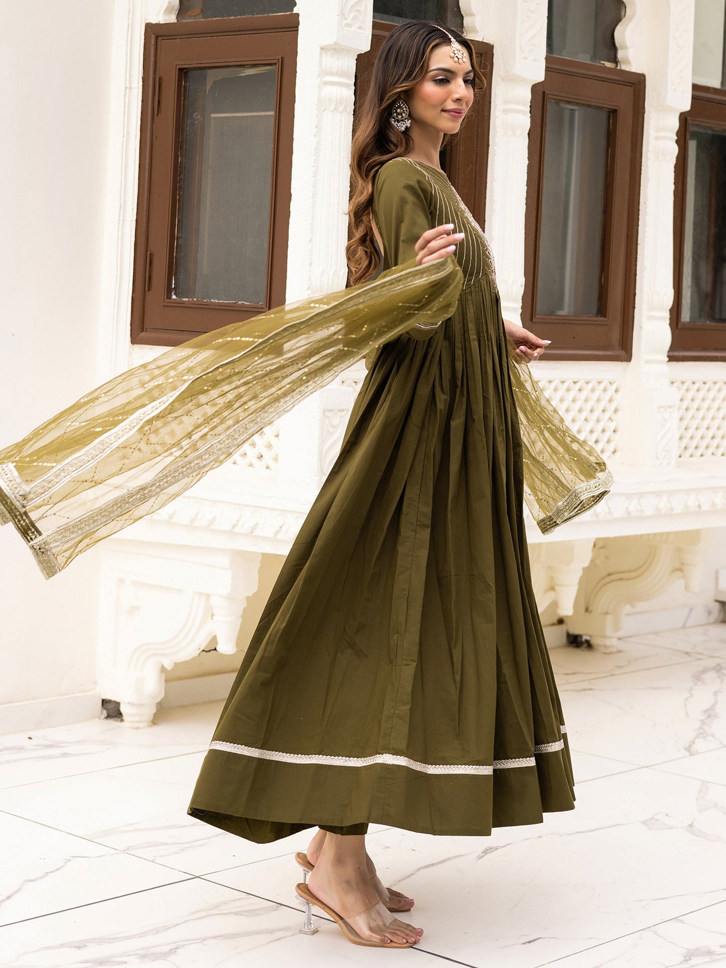 Sitaara Green Anarkali Set