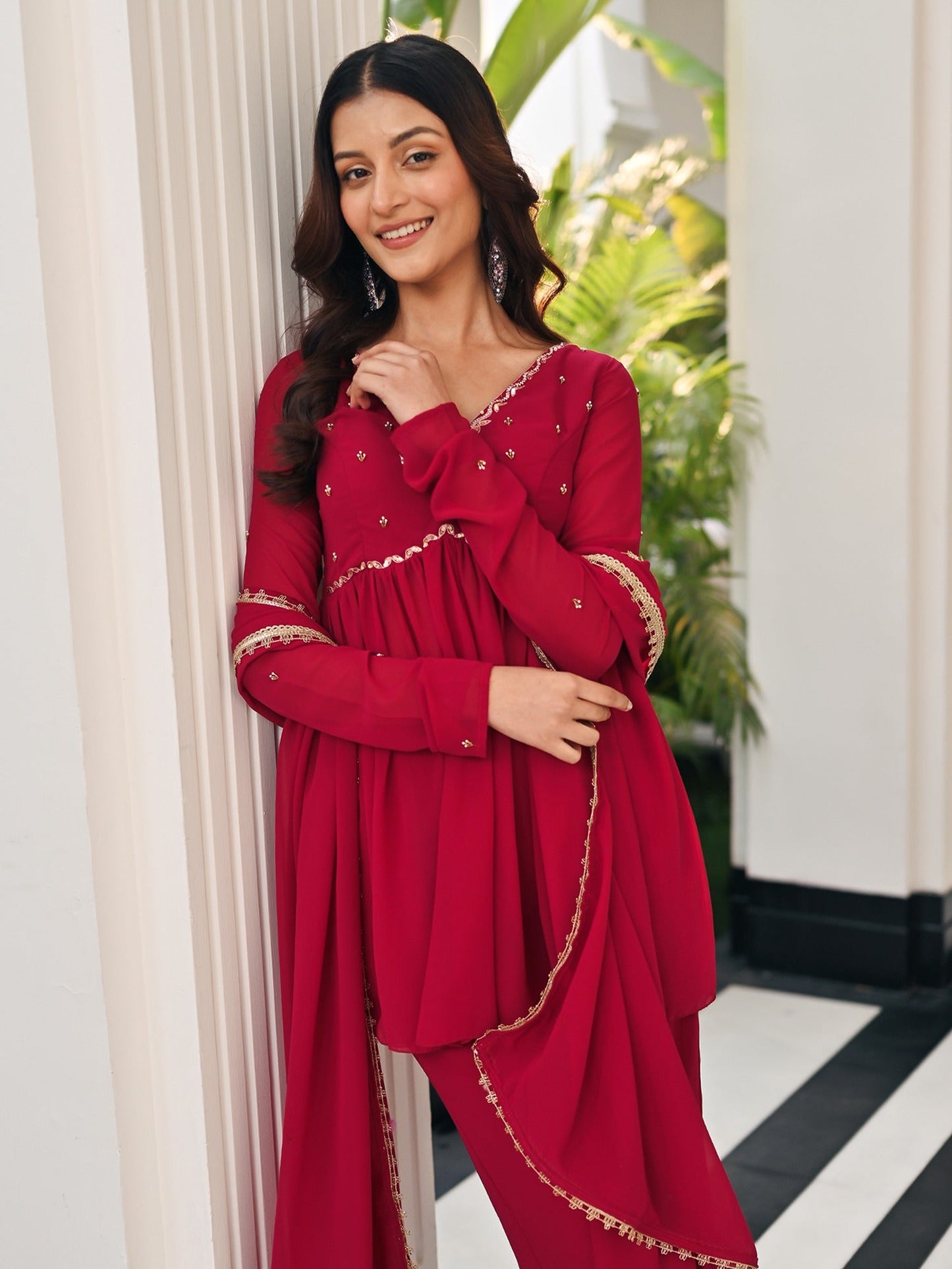 Phoolkari Maroon sharara