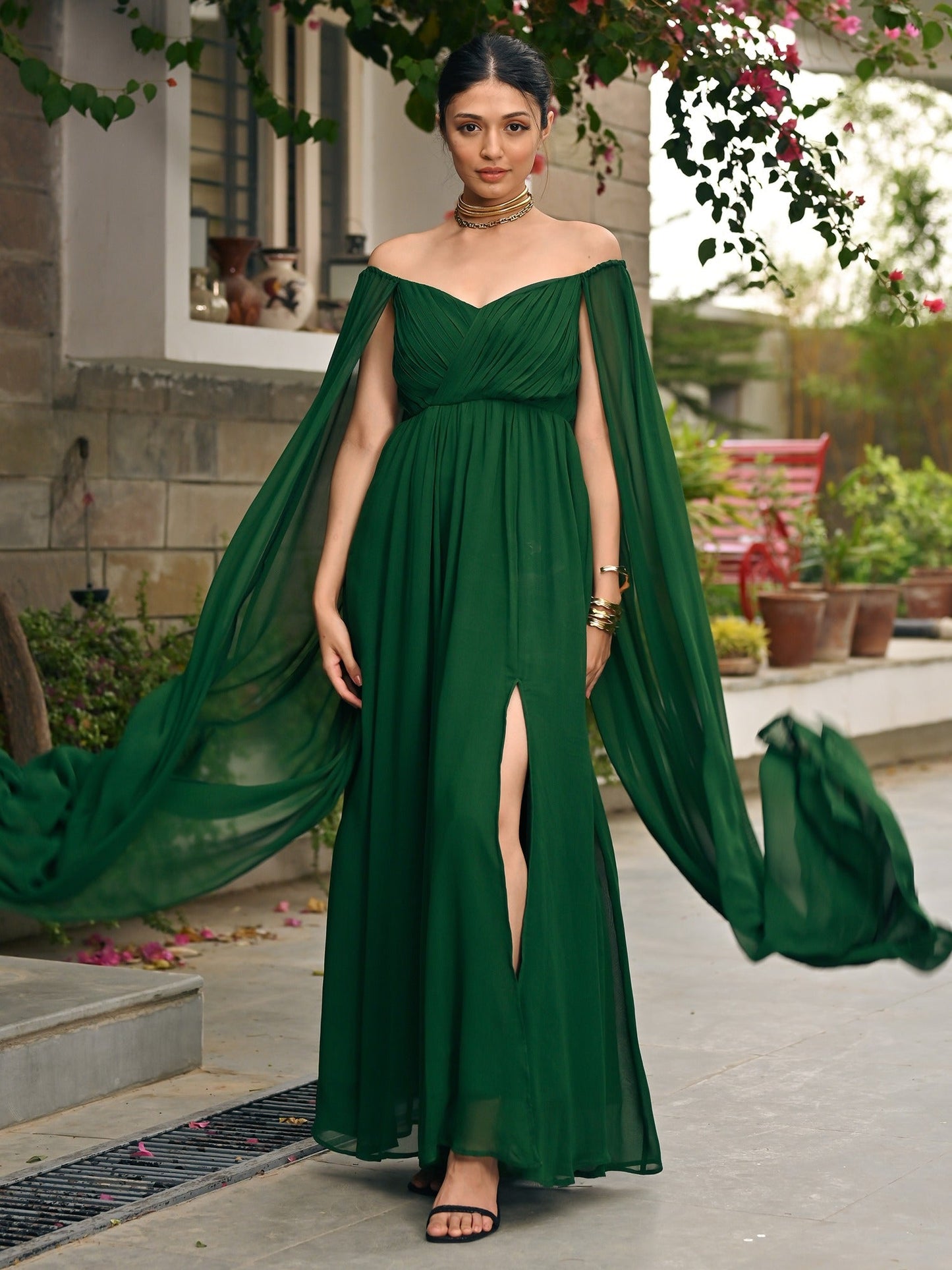 Forest Breeze slit Dress