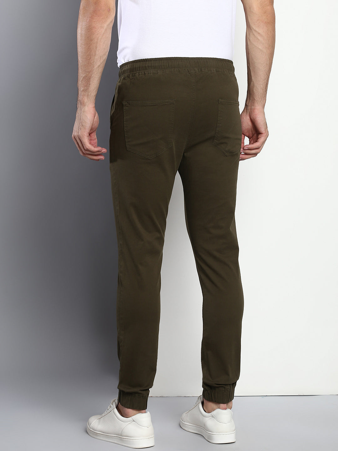Men's Straight Fit Cotton Joggers (Olive)