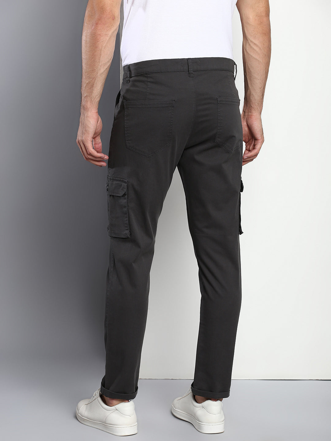 Men's Tapered Fit Cotton Cargo (Charcoal Gery)