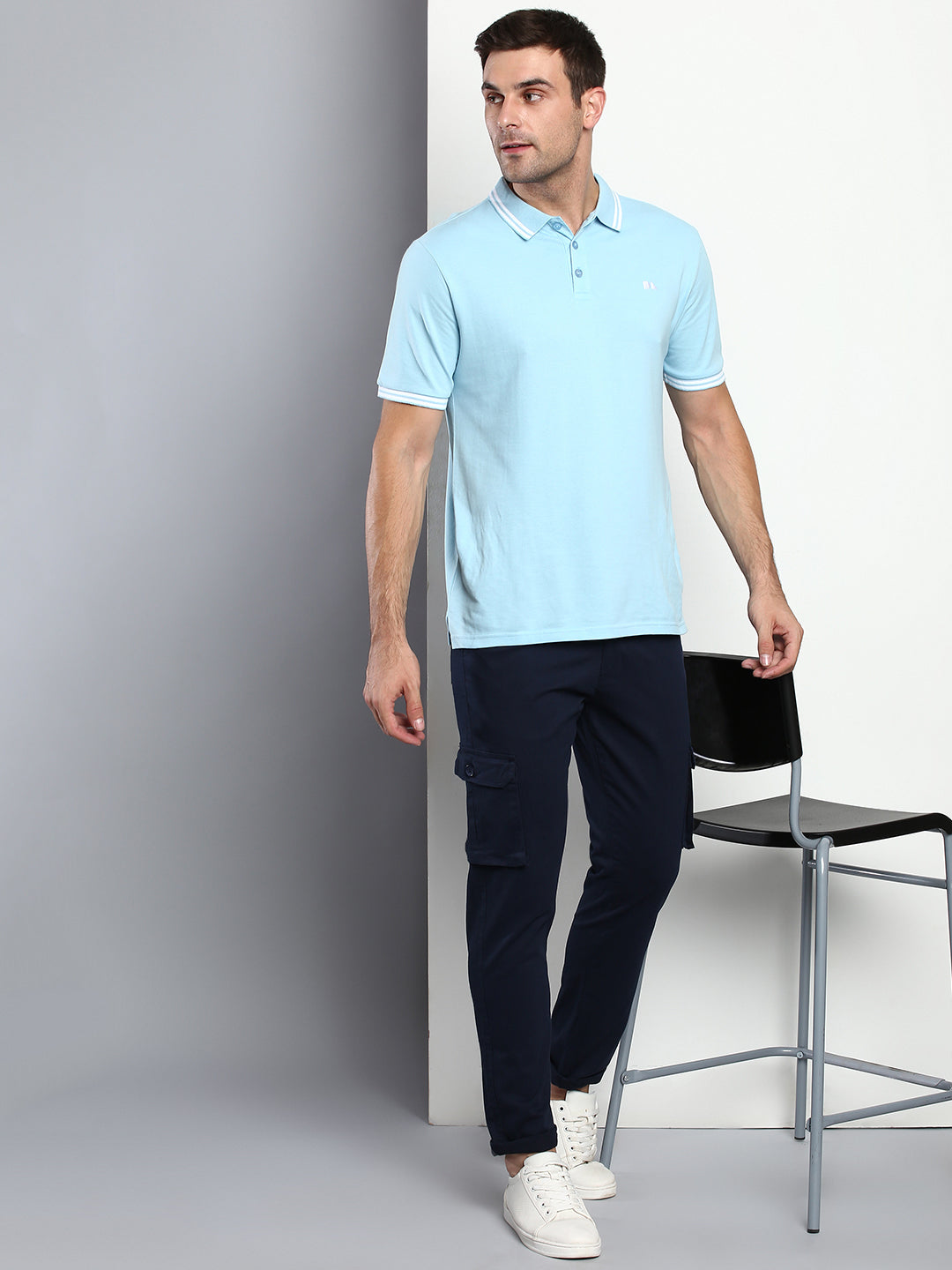 Men's Tapered Fit Cotton Cargo (Navy)