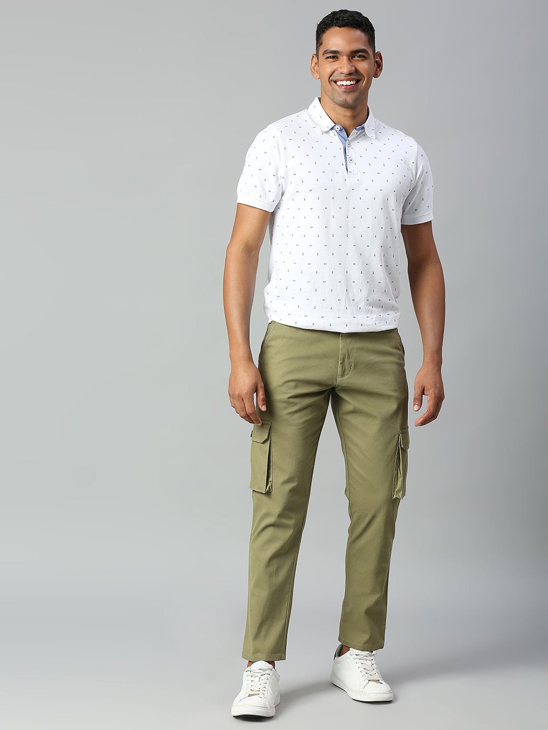 Men's Tapered Fit Cotton Cargo (Light Olive)