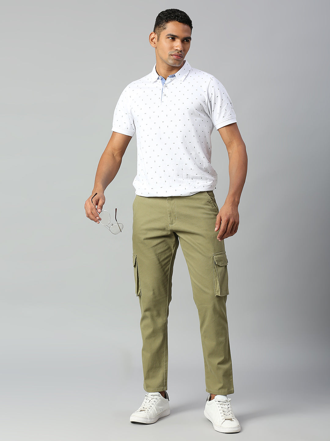 Men's Tapered Fit Cotton Cargo (Light Olive)