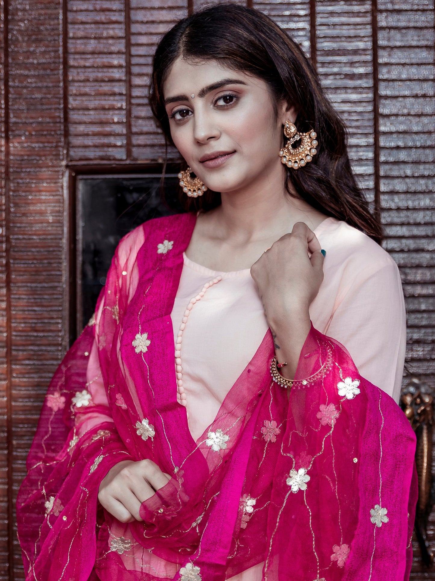 Peach Kurta Sharara Set