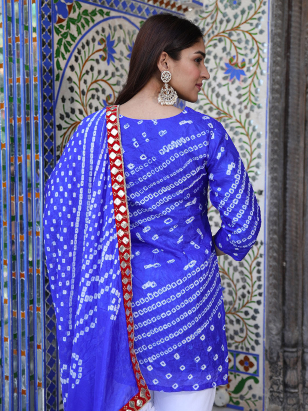 Blue Bandhej Sharara Set