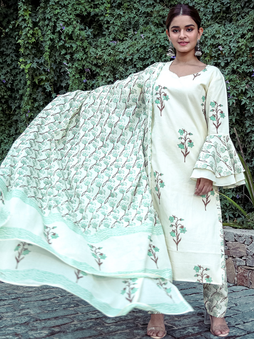 Printed Kurta Set With Dupatta