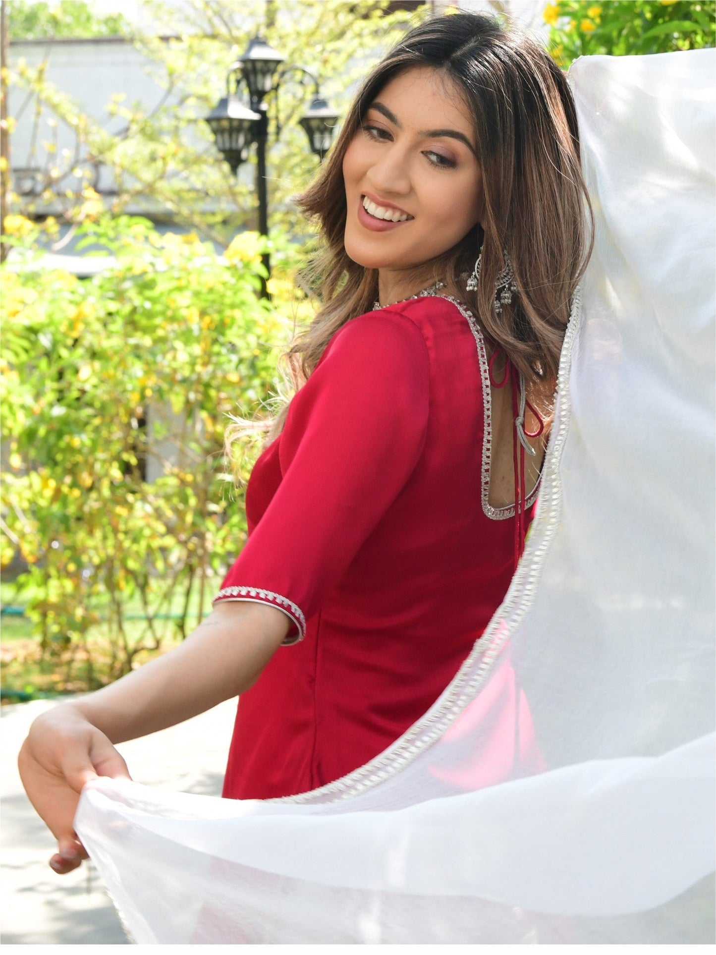 Pink And White Kurta Sharara set