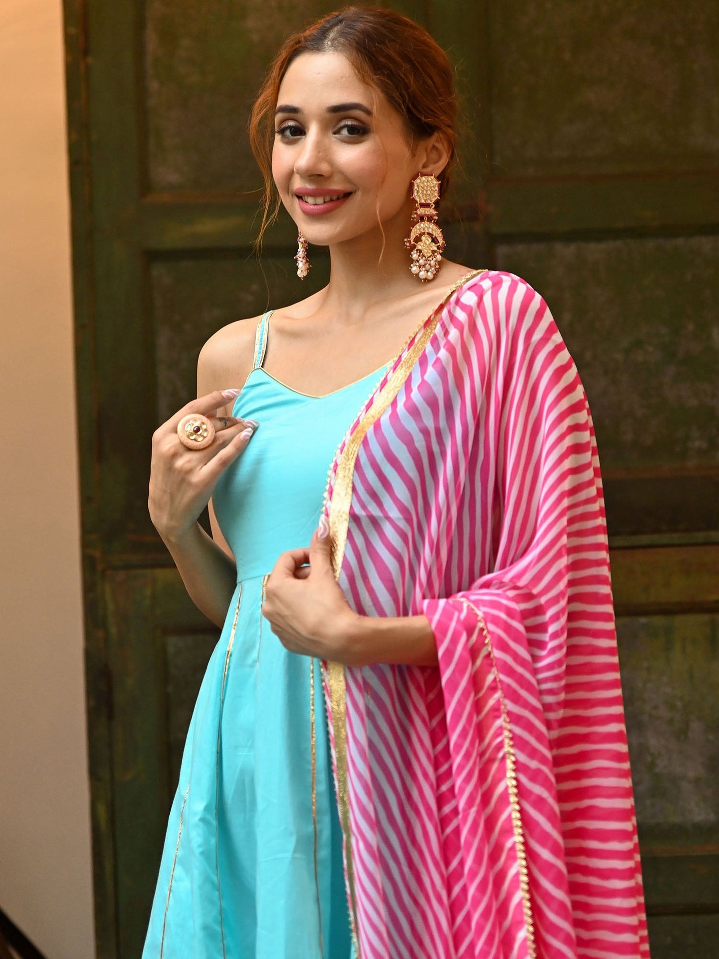 Blue Leheriya Sharara Set