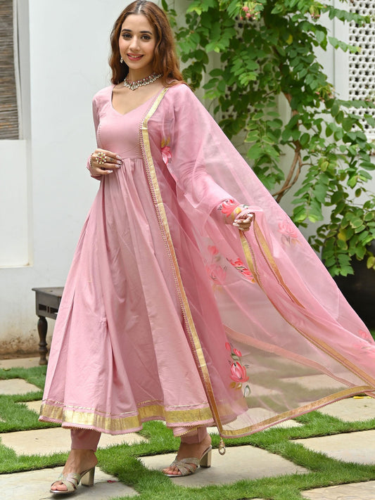 Onion Pink Hand Paint Organza Set