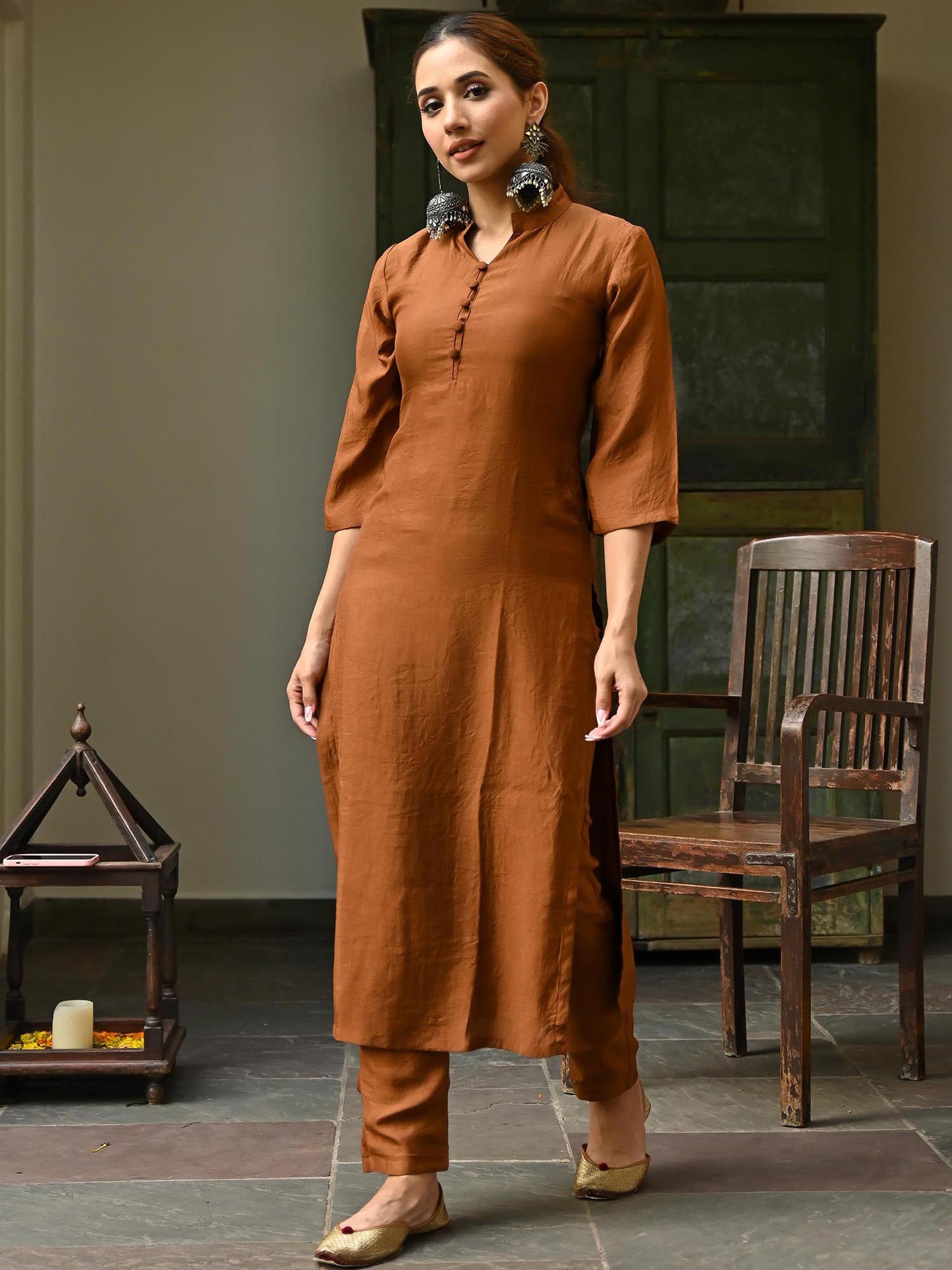 Brown Kurta Set