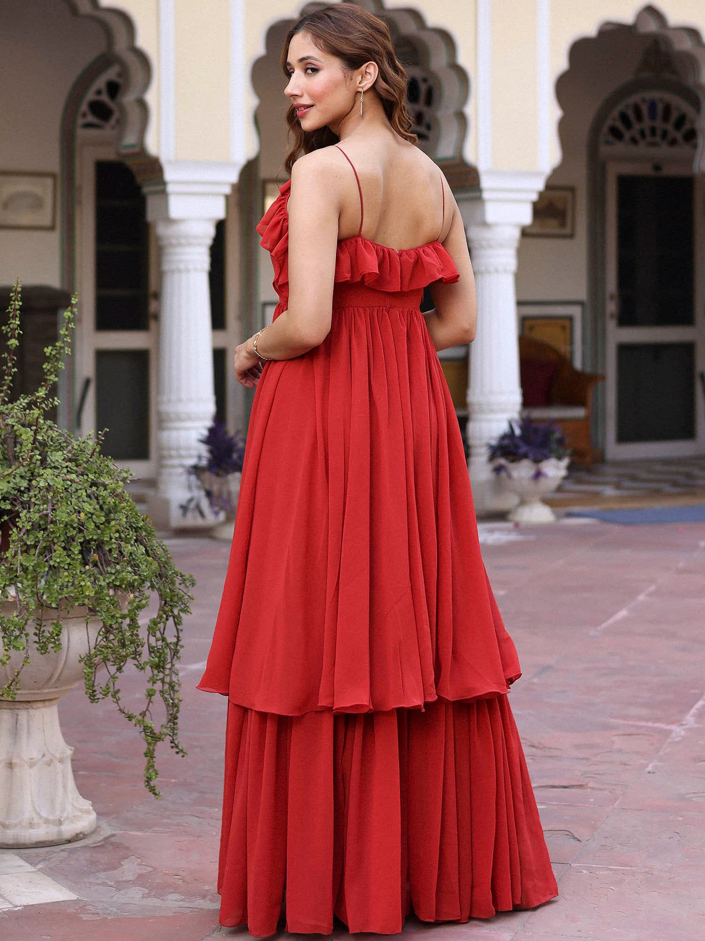 Rust Flared Dress