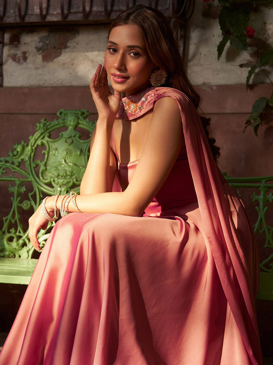 Rose Pink Anarkali Set