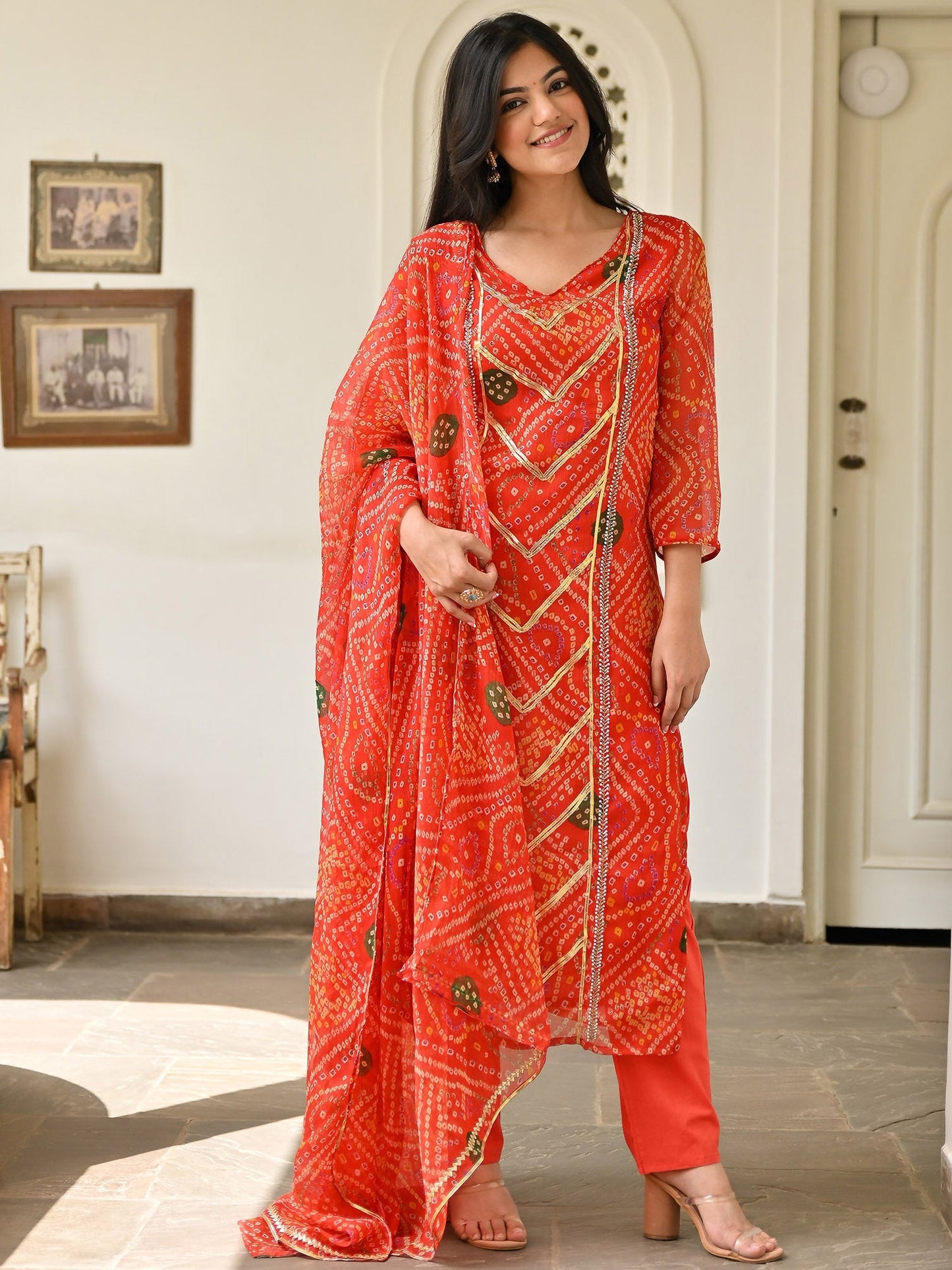 Bandhej Printed Kurta Set