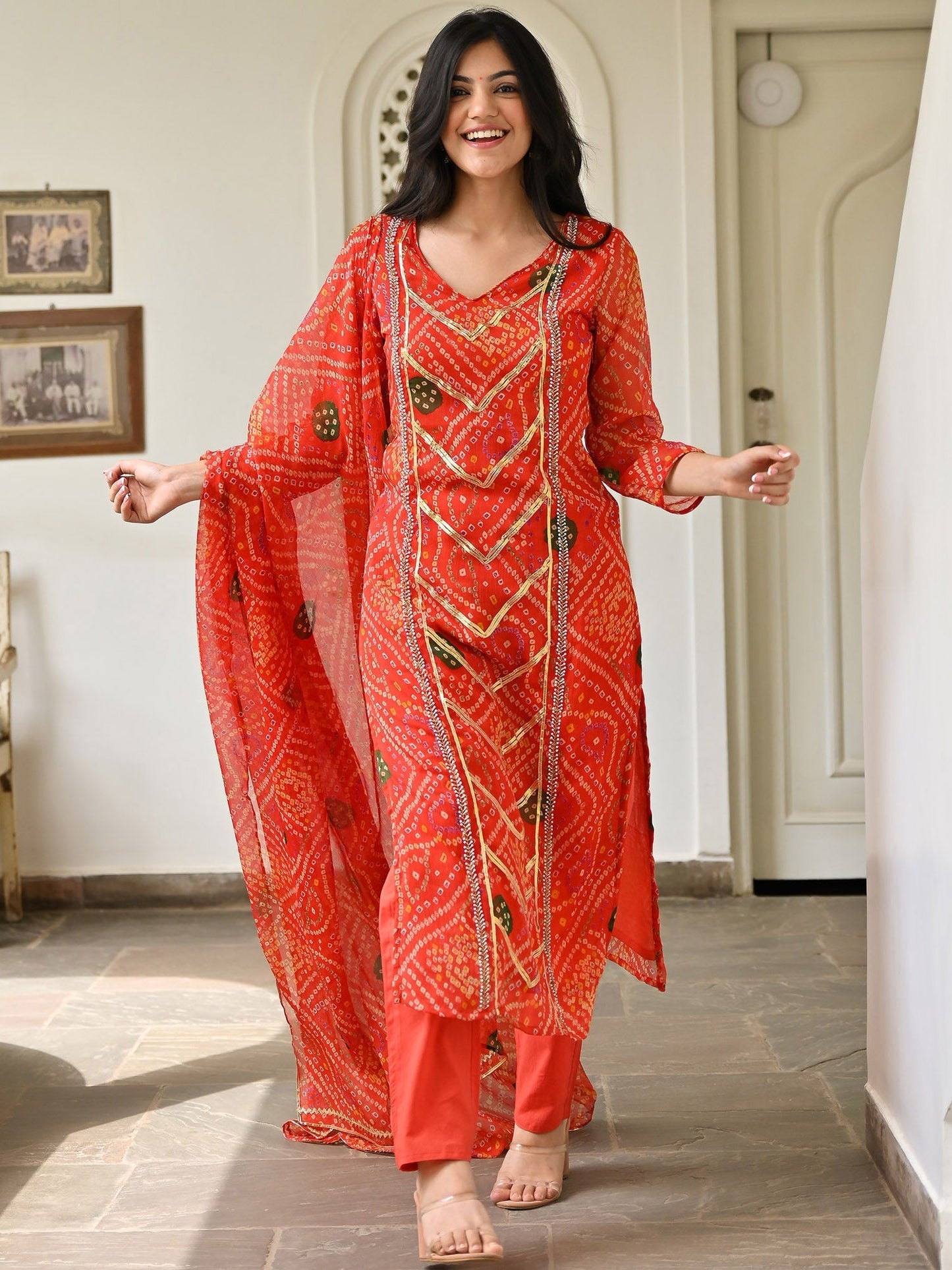 Bandhej Printed Kurta Set