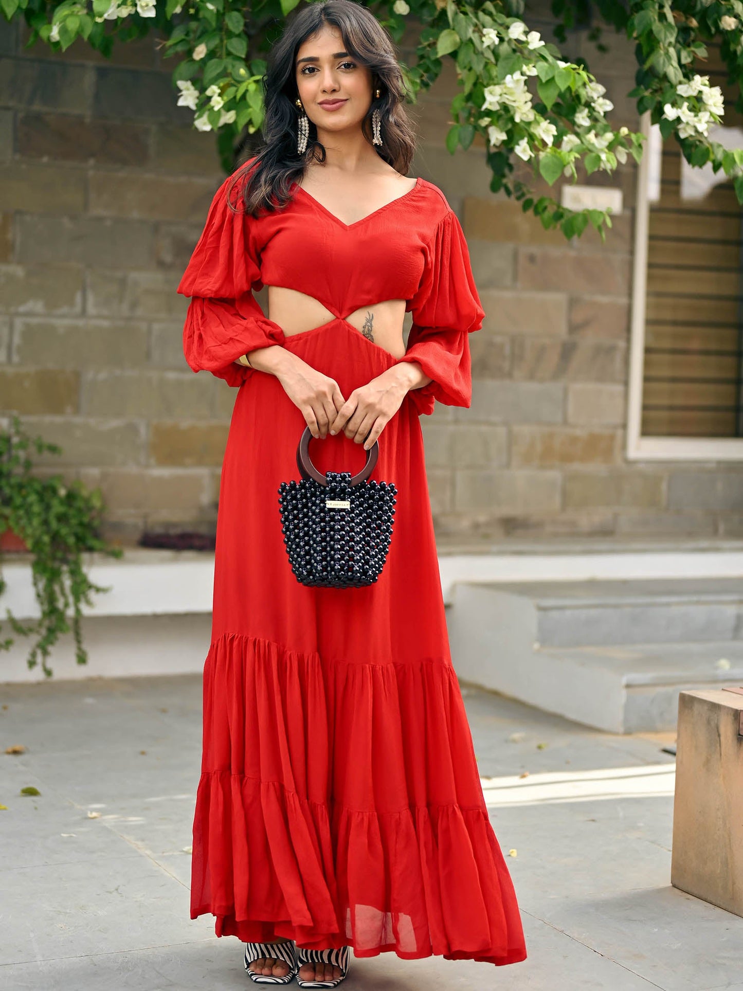 Kristina Red long Dress