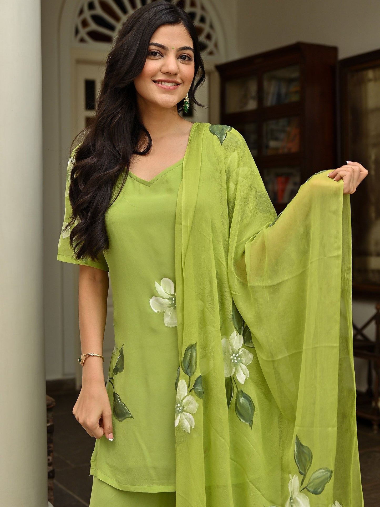 Green Handbrush Sharara Set