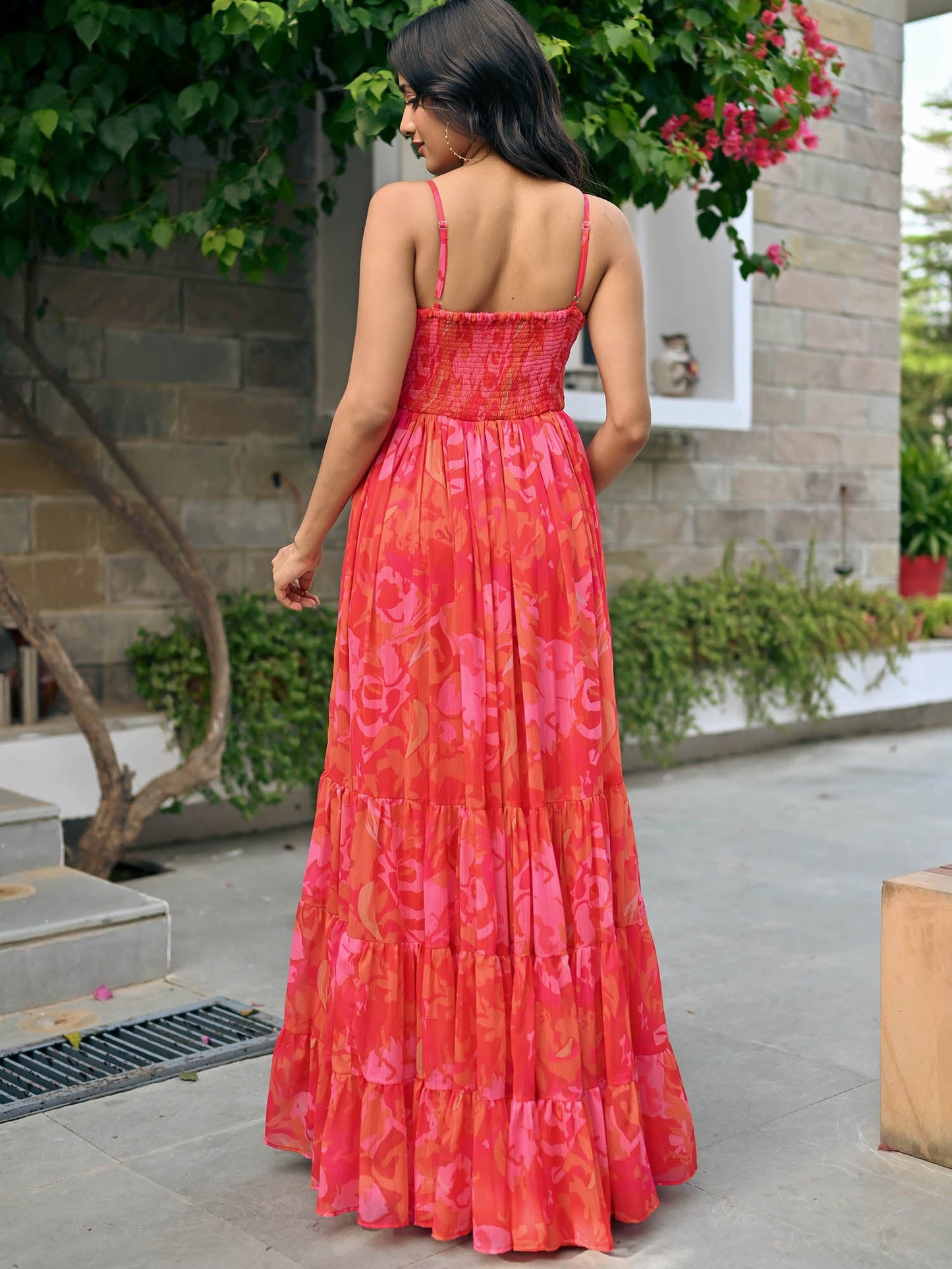 Ayla Printed Chiffon Dress