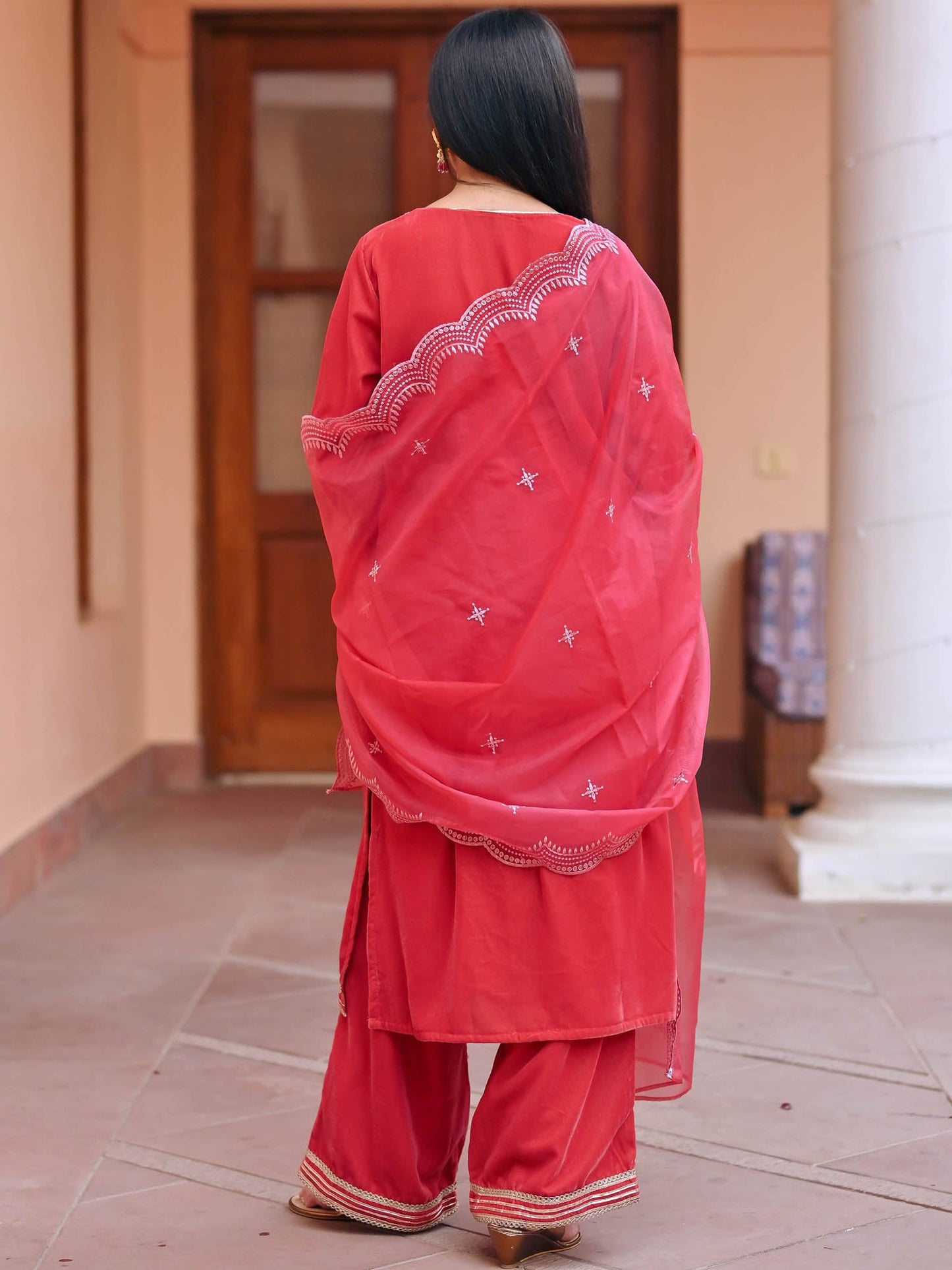 Brown Velvet Kurta Set