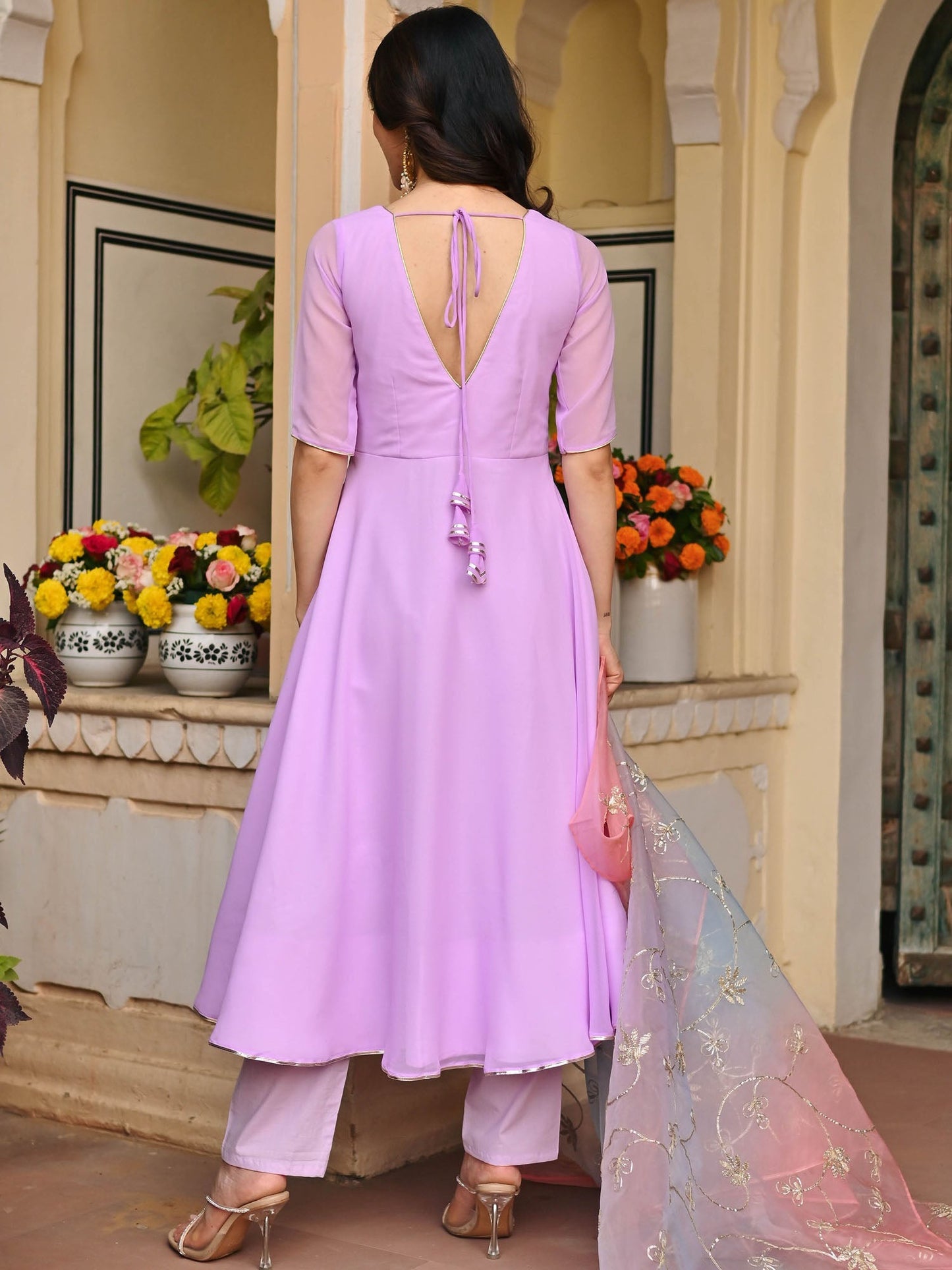 LAVENDAR OMBRE ANARKALI SET