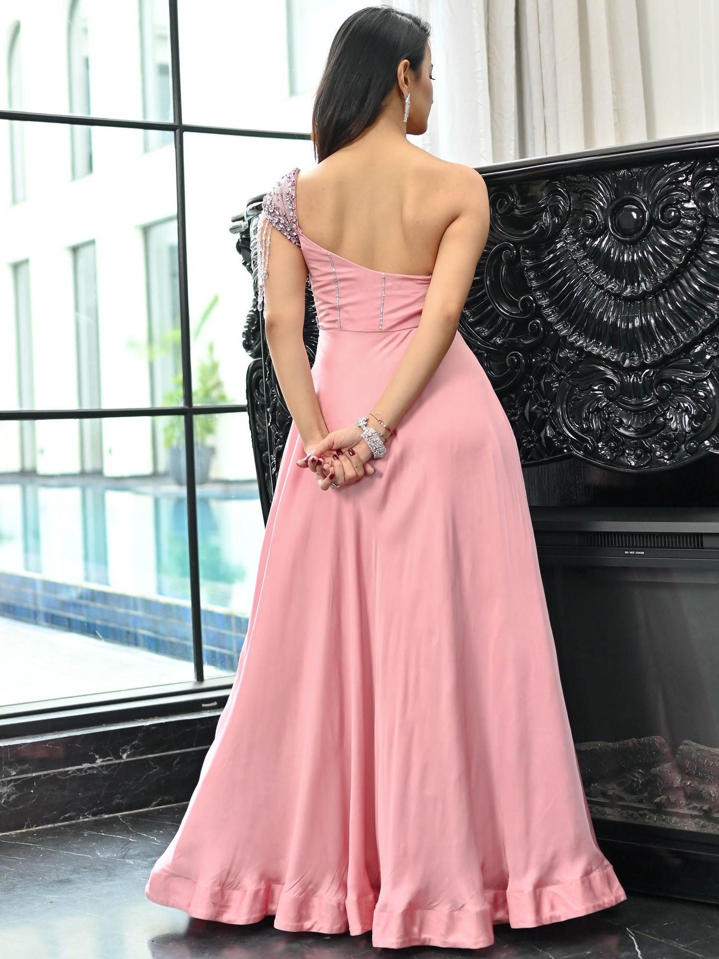 Crystal Couture Pink Long Ball Gown