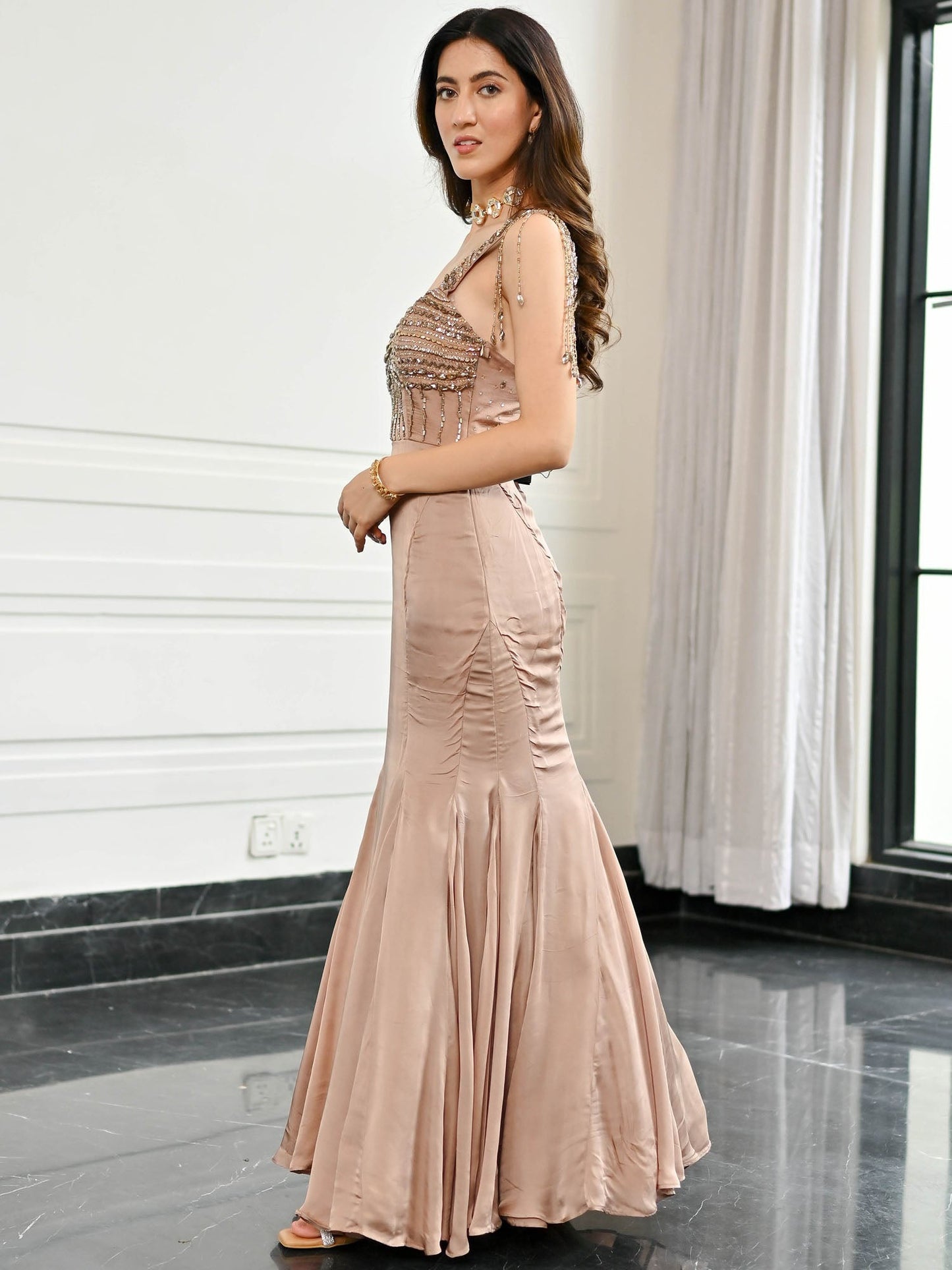 Crystal Couture Bronze Ball Gown