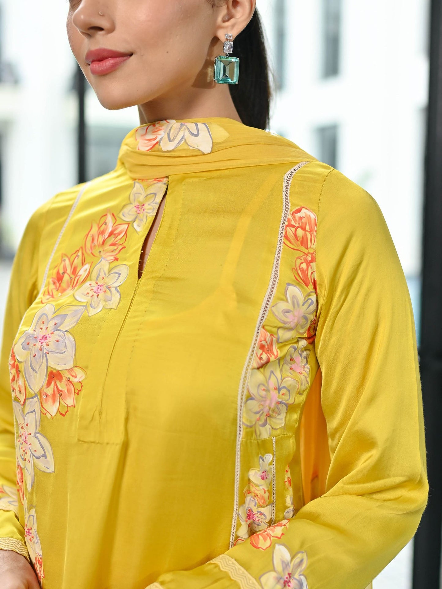 Kaarigiri Mustard Kurta Set