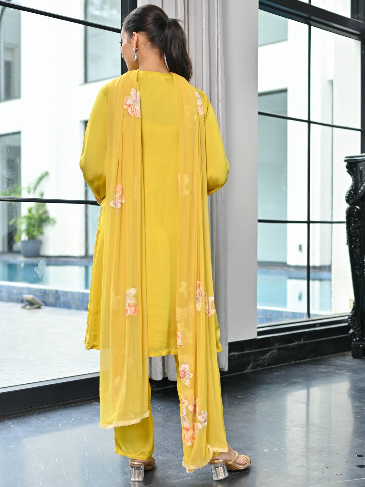 Kaarigiri Mustard Kurta Set