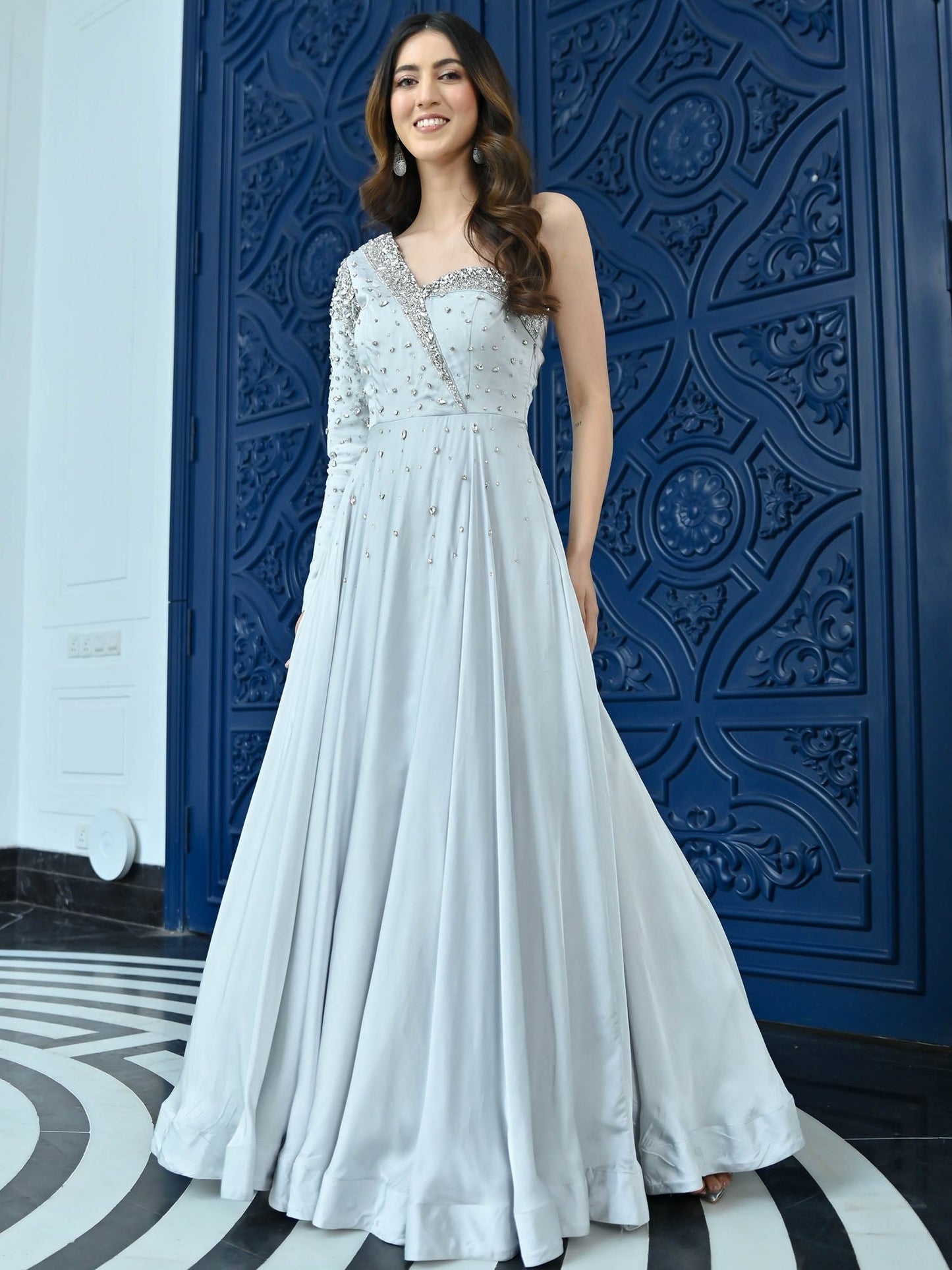 Crystal Couture Silver long gown