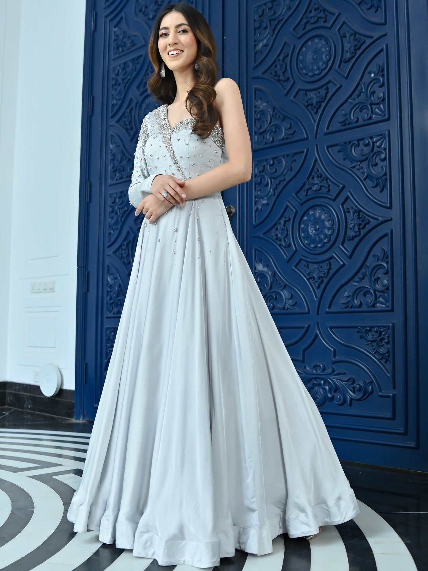 Crystal Couture Silver long gown