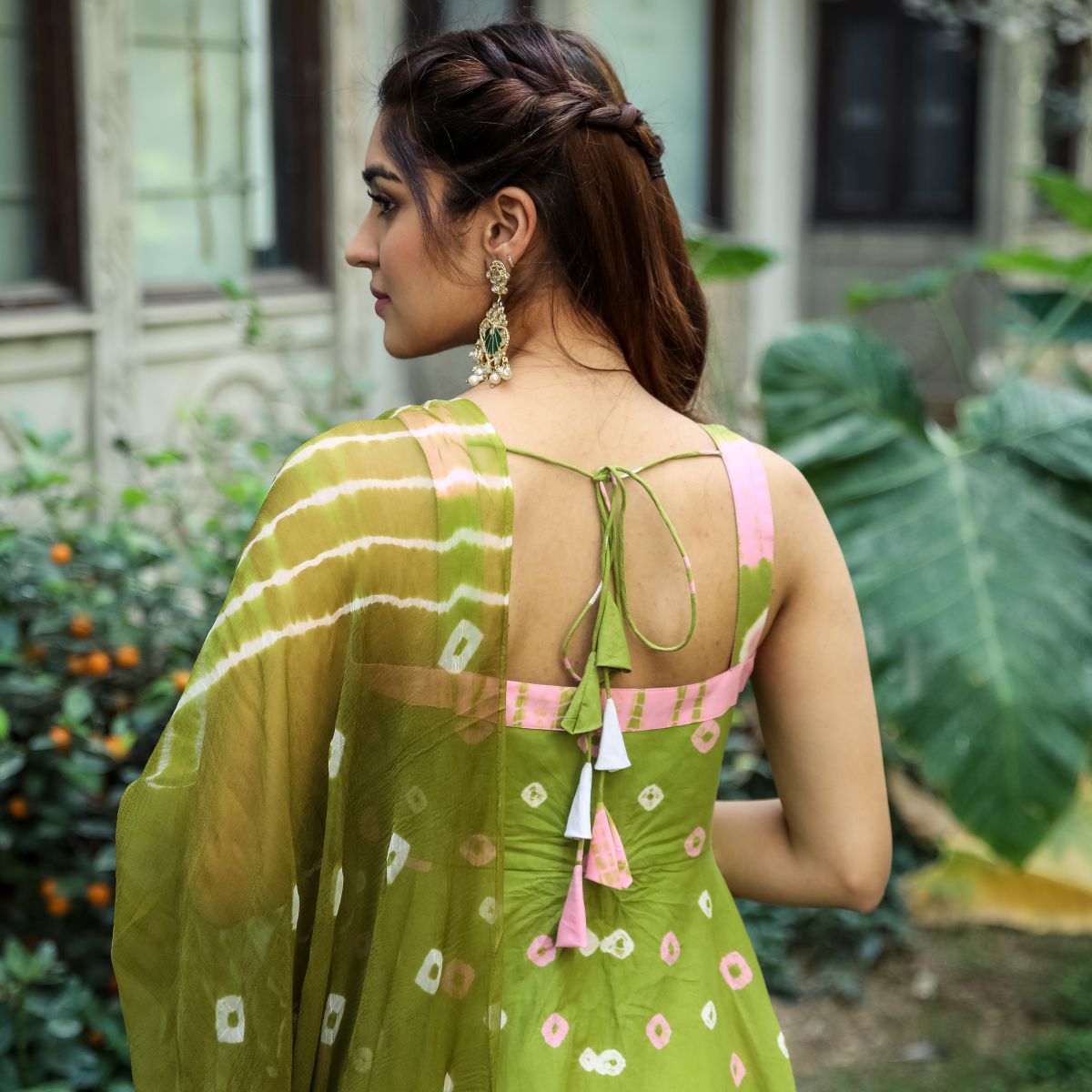 Green Bandhani Cotton Set