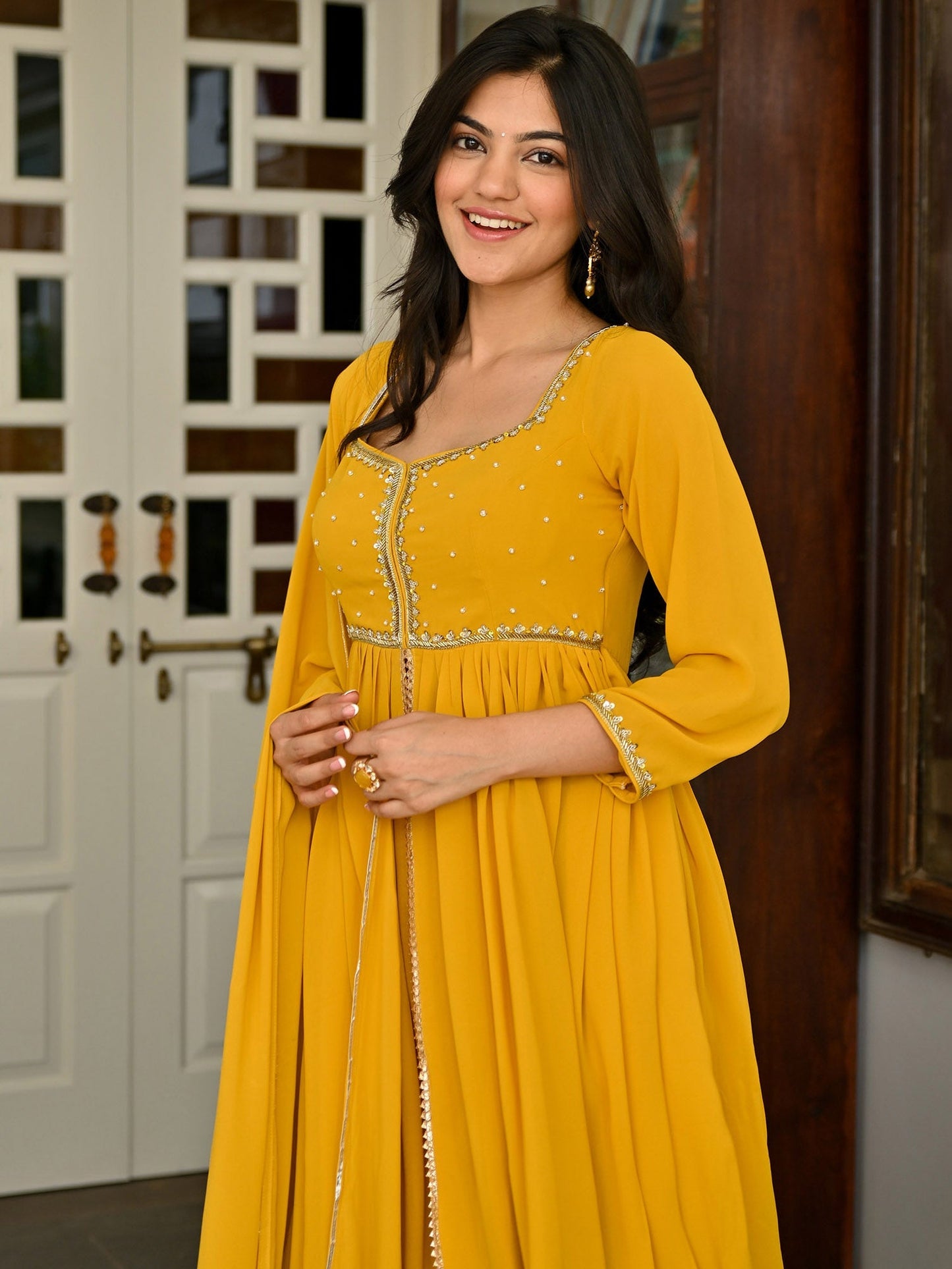 Yellow Handwork Sharara Set