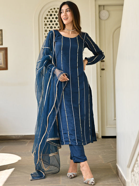 Blue Handwork Kurta Set