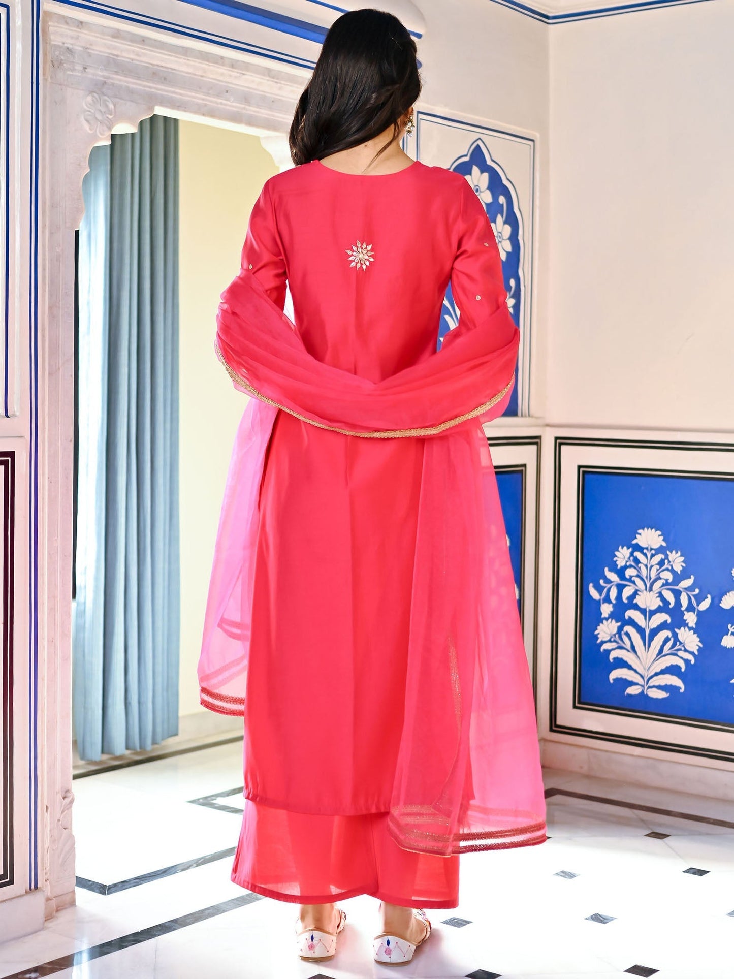 Pink Gota Patti Kurta Set