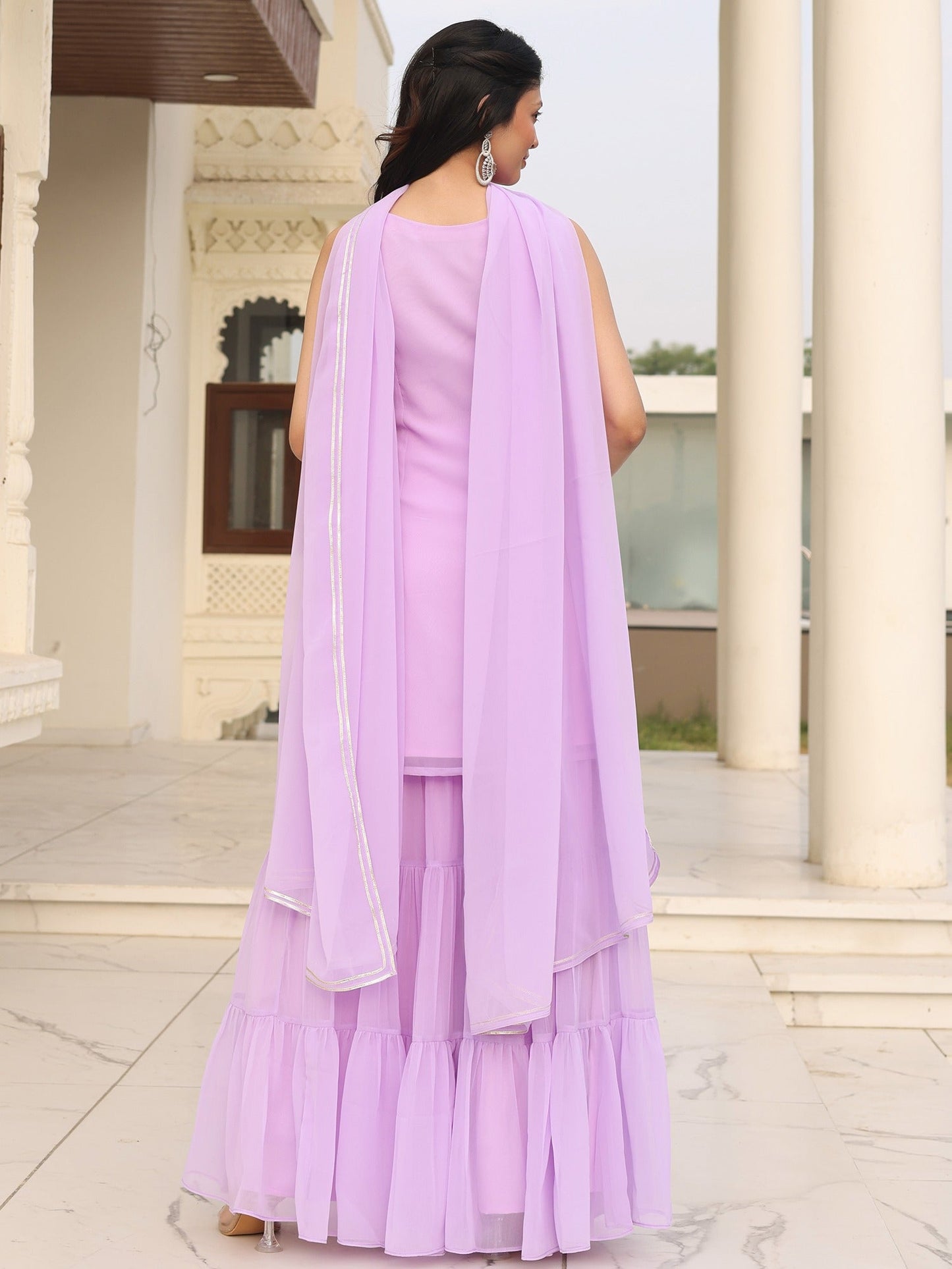 Poo's Iconic Purple Sharara Set