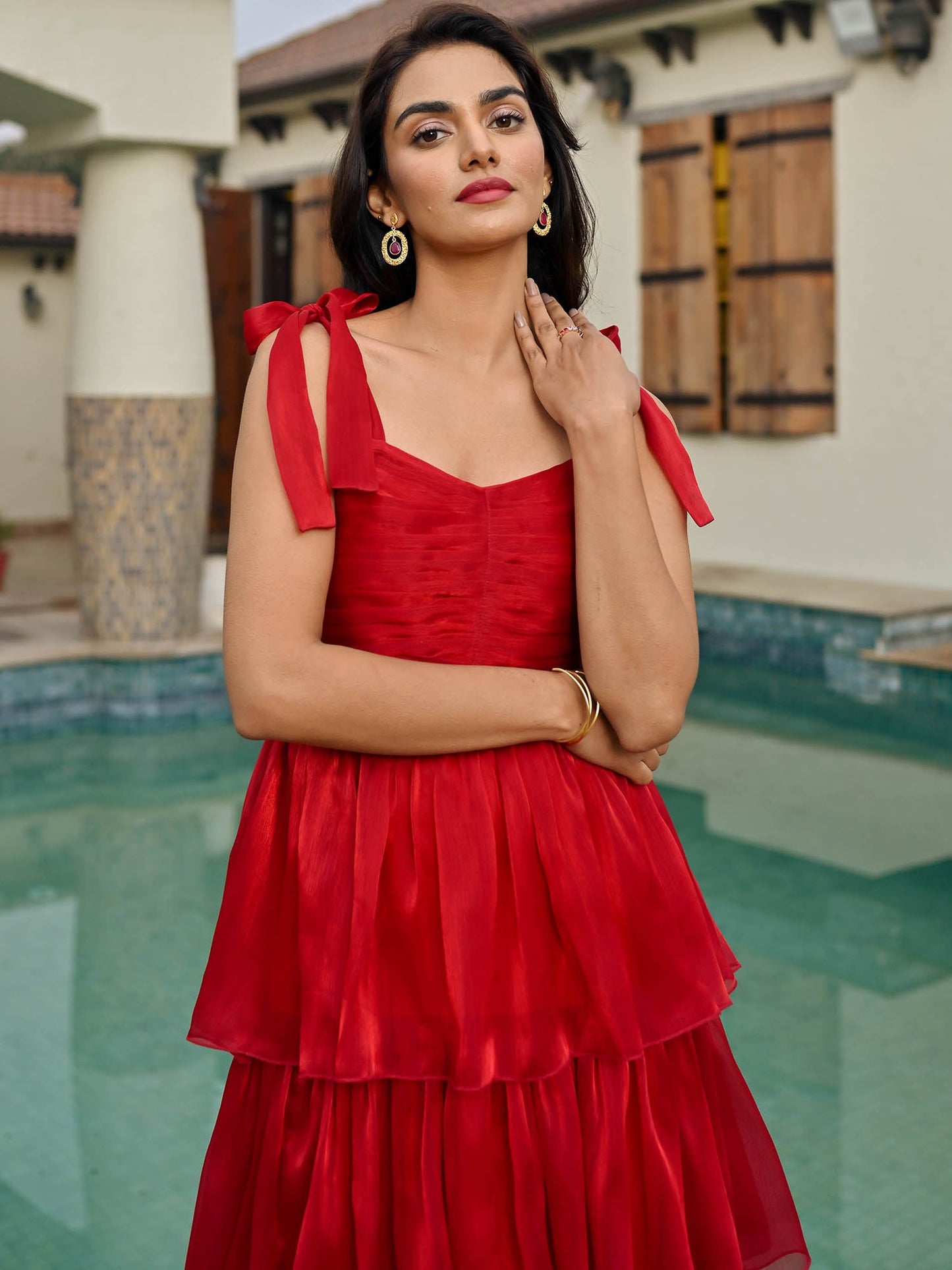 Amica Red Tier Dress