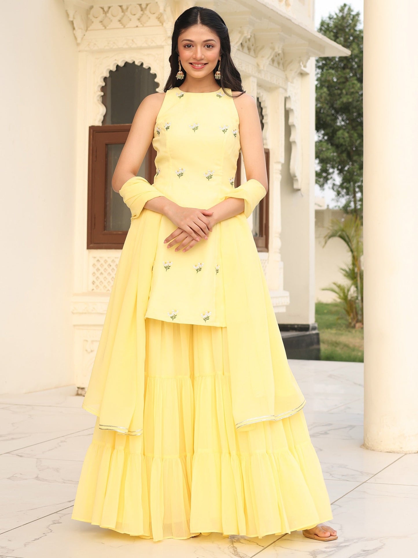 Poo's Iconic Yellow Sharara Set