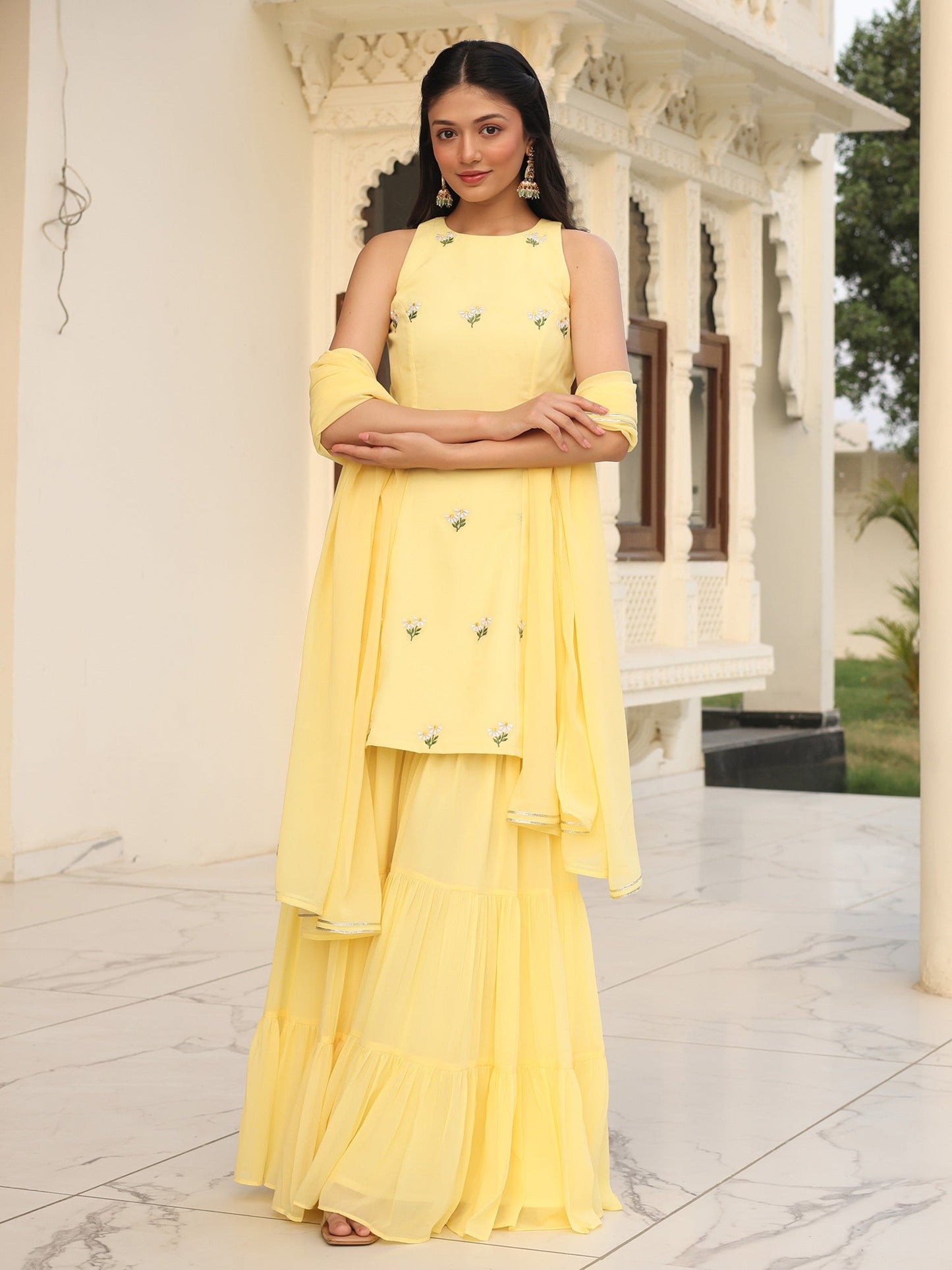 Poo's Iconic Yellow Sharara Set