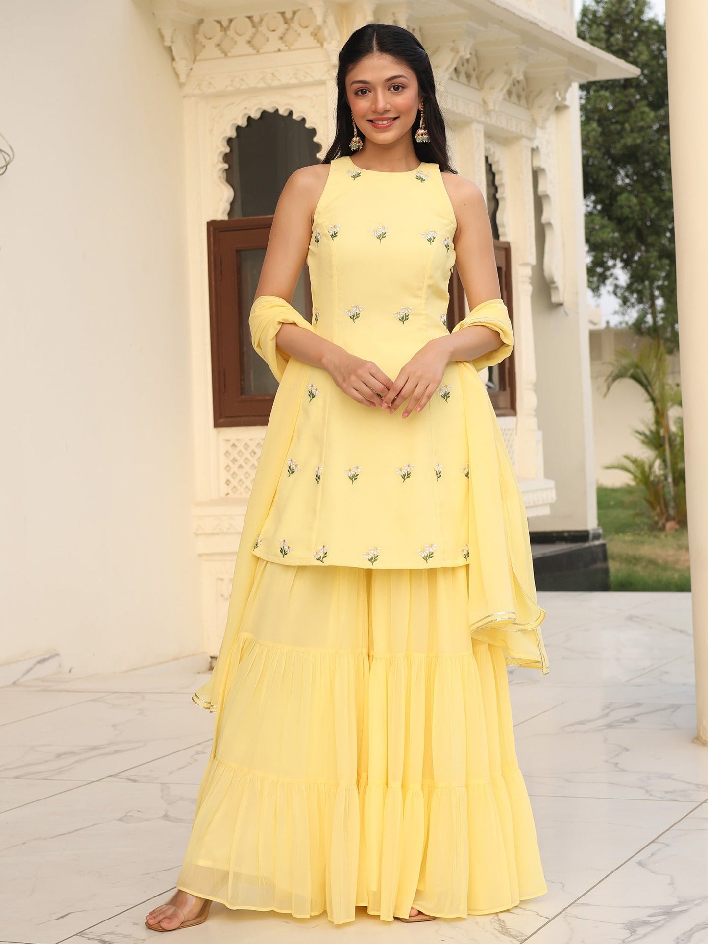 Poo's Iconic Yellow Sharara Set