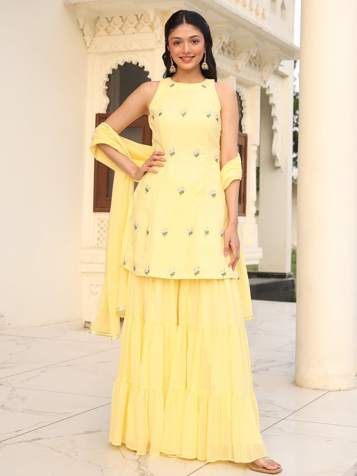 Poo's Iconic Yellow Sharara Set